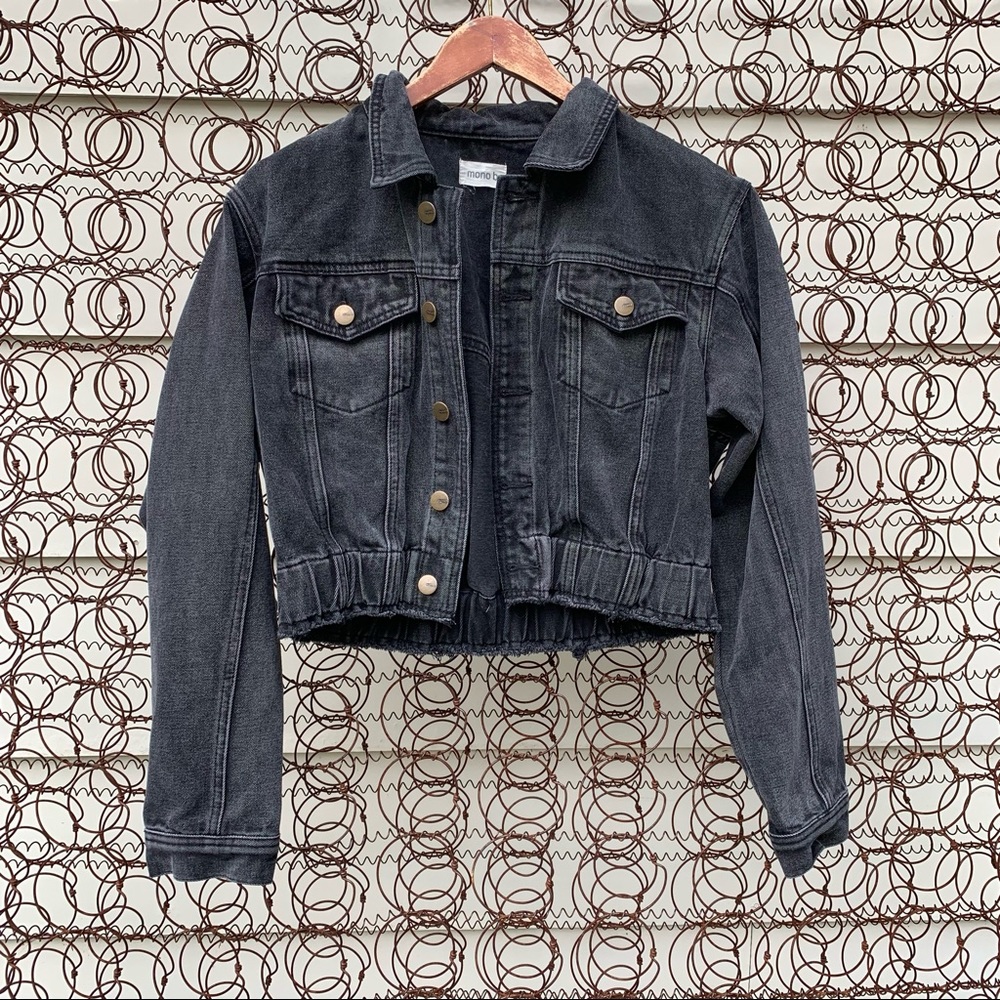 Mono B Black Cropped Denim Jacket